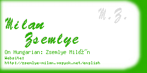 milan zsemlye business card